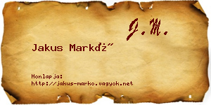 Jakus Markó névjegykártya